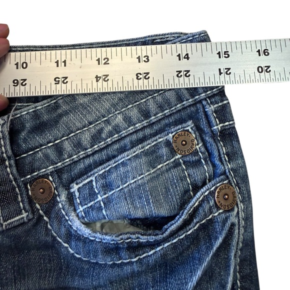 Harley-Davidson Women’s Size 4 x 30” Light Blue Flare Jeans - Picture 5 of 14